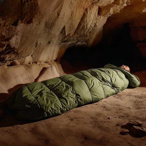 배낭 백패킹침낭 동계 야외 캠핑 1인용 휴대용 경량, B. 그린 침낭(봄 가을용)