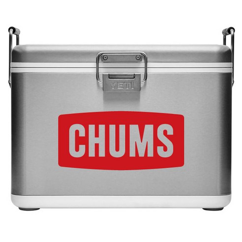 CHUMS 첨스 로고스티커 캠핑방수스티커, 90x42mm, 빨강, 1개