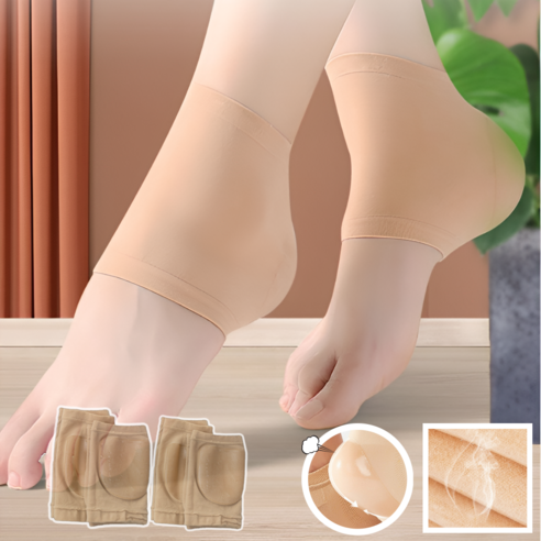 브이럽스 발 뒤꿈치 풋 패드 각질제거, 베이지, 2세트, 2개입