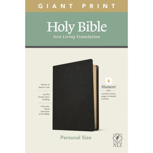 NLT Personal Size Giant Print Bible Filament Enabled Edition (Red Letter Genuine Leather Black) Leather, Tyndale House Publishers, English, 9781496444981