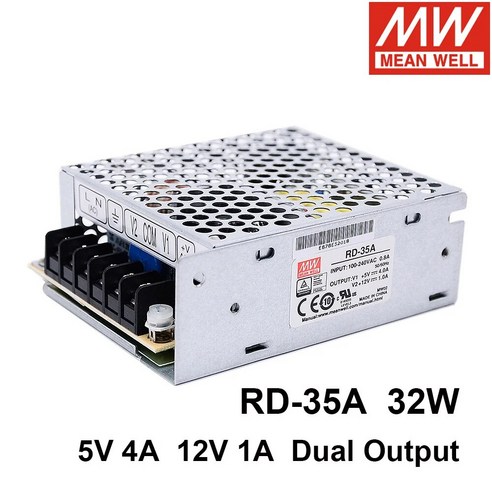 대만 의미 잘 RD-35A 32W AC/DC 이중 출력 스위칭 전원 공급 장치 5V 4A 12V 1A 교체 NED-35A/D-30A Meanwell