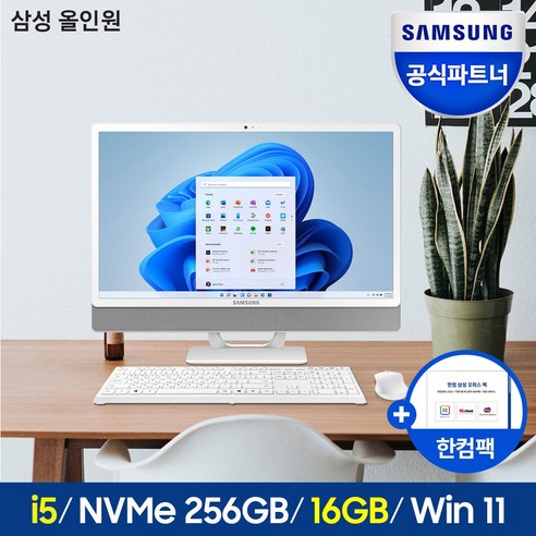 삼성전자 올인원 일체형PC DM530ADA-L58AW (i5-1135G7 60.5cm), WIN10 Home, RAM 8GB, NVMe 256GB