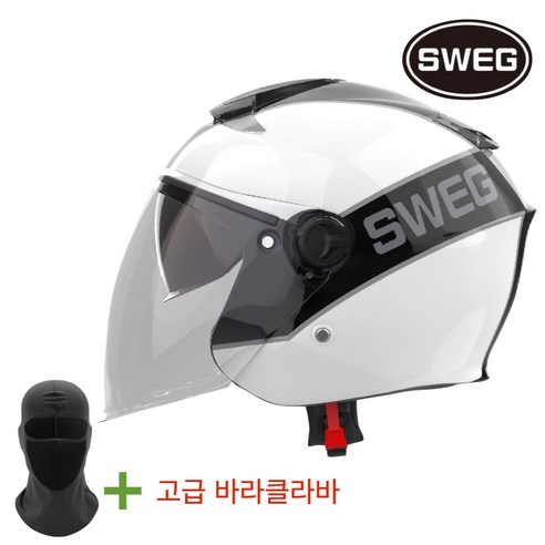 스웨그RS10 초경량1050g 오토바이 오픈페이스 헬멧, 매트블랙