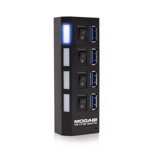 모가비 4포트 USB 3.1 Gen1 허브 MOG-030, 블랙
