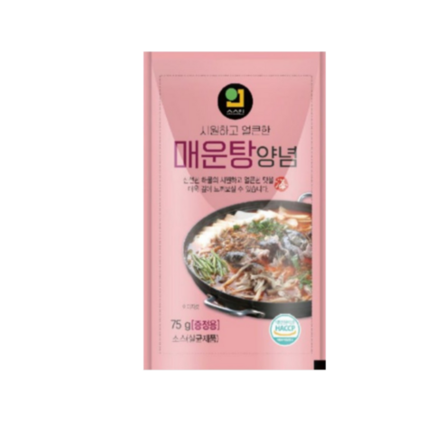 한국소스 매운탕(소스인) 75g 시원하고 얼큰한 매운탕소스 마트용 포장용 배달용, 150개