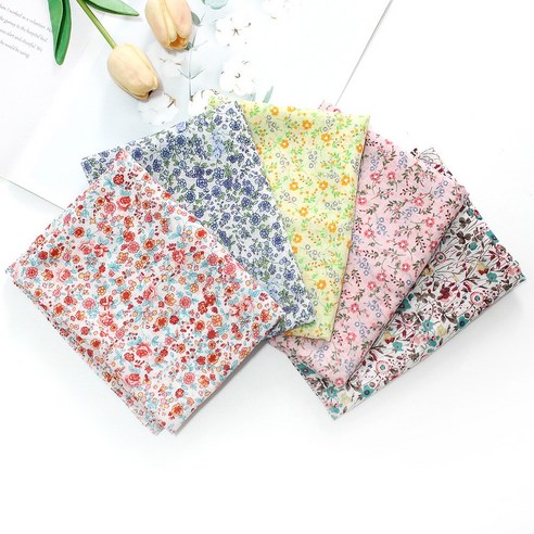   Women's Handkerchief Household Cotton Petit Neck Handkerchief Flower Patterned 5 pieces 1 set