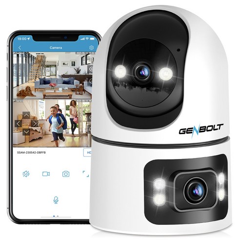 듀얼 렌즈 실내용 CCTV 감시 카메라 추적감시 침입자경고 WiFi PTZ 한글앱, 1