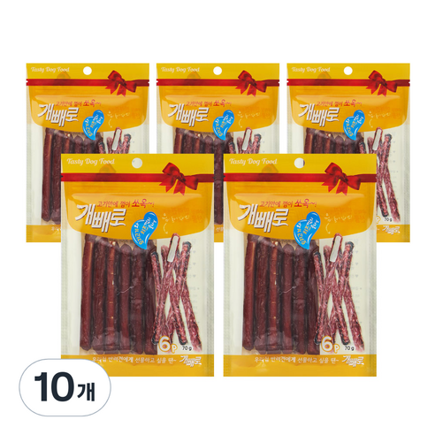 개빼로 콜라보 강아지 껌 6p, 치즈 + 오리 혼합맛, 70g, 10개