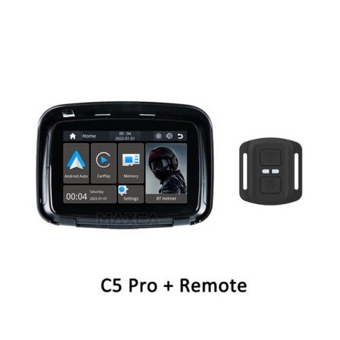 오토바이 MAXCA C5 프로 무선 안드로이드 자동 애플 카플레이 GPS 네비게이터 멀티미, 2) C5 pro with remote