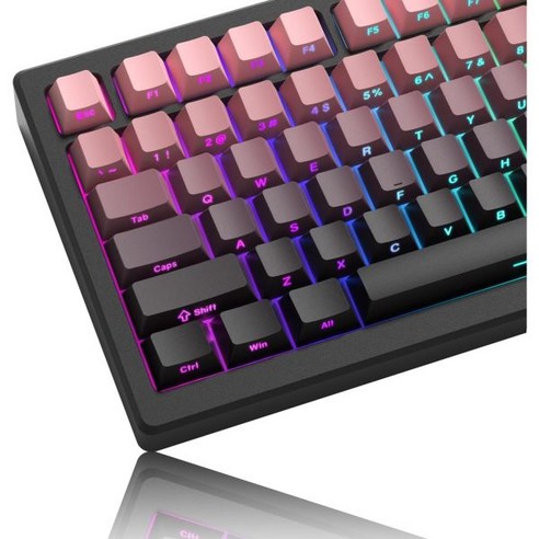 Womier Shine Through Keycaps PBT 키캡 75 사이드 프린트 맞춤 세트 136 키 그라데이션 핑크 체리 가테론 MX 스위치 키보드용 프로파일 키보드
