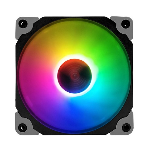 Monland COOLMOON P4 RGB 케이스 팬 12Cm 소형 4PIN 음소거 PWM 온도 제어 자동 색상 변경 데스크탑 냉각 CPU, 검은 색