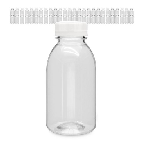 미르 투명 페트병 신형 우유병 + 화이트캡, 300ml, 48개