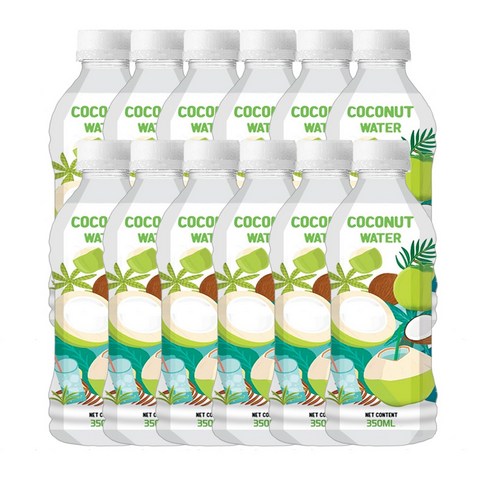 RFC 저온 살균 코코넛 워터 100%, 350ml, 12개