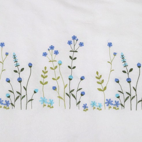 낡은 방구석, 포근한 감성 쉼터로! 푸른 산유화 자수로 완성하는 나만의 공간 자수원단