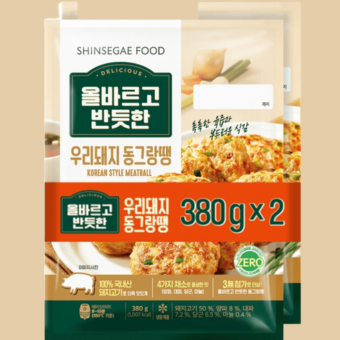 올반 동그랑땡 4봉 국내산 한돈 냉동 에어 프라이어, 1개, 380g