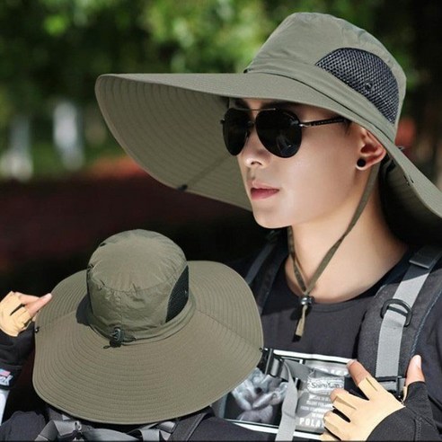 보니뜨 등산모자 여름 모자 낚시 벙거지 햇빛가리개 챙넓은, 카키아웃도어햇
