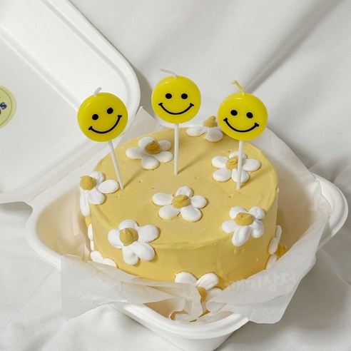 [깨미상점] 스마일초 5개입 케이크초 캔들 파티장식 생일파티소품 케이크토퍼 생일초, 5개
