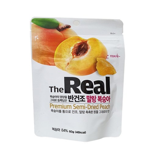 더리얼 한입 반건조 말랑복숭아 60g x 20팩 (1박스) 가족간식 말린복숭아 건조과일, 1200g, 1개 햇살어린복숭아