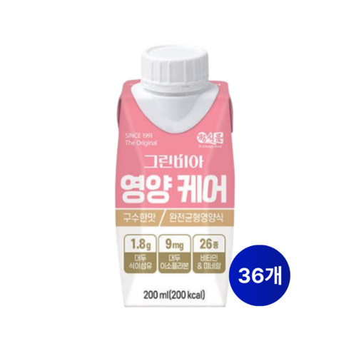 정식품 그린비아 영양케어 구수한맛 200ml 36팩, 36개, 200ml