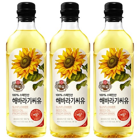 백설 해바라기유, 900ml, 3개 폰타나포도씨유 Best Top5