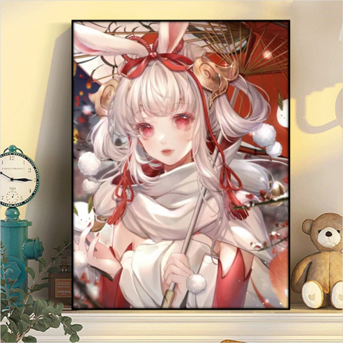 다이아몬드 그림 펜타스톰 캐릭터인물 취미생활 인테리어 전체수 대형 3D 보석십자수 액자 캔버스 일체형 DIY 세트, 471294, 40*50cm (액자 포함)