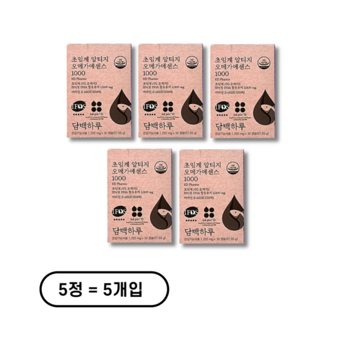 담백하루 초임계 알티지 오메가3 에센스 1000 1개월, 5정, 60개