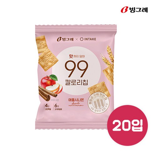 빙그레 99칼로리칩 애플시나몬 30g 10봉, 99칼로리칩 애플시나몬 10봉, 10개