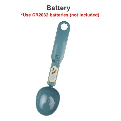 [ZL] 500g 디지털 측정 숟가락 LCD 디스플레이 주방 전자 음식 밀가루 규모 도구 0.1g/0.01oz 우유 커피 차에 대 한 정확한, 0.5-500g, DarkGreen(Battery)