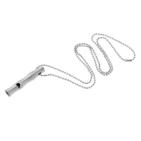 2xEmergency 안전 휘파람 야외 생존 방수 스테인레스 스틸 휘파람, 5.4cm, 실버