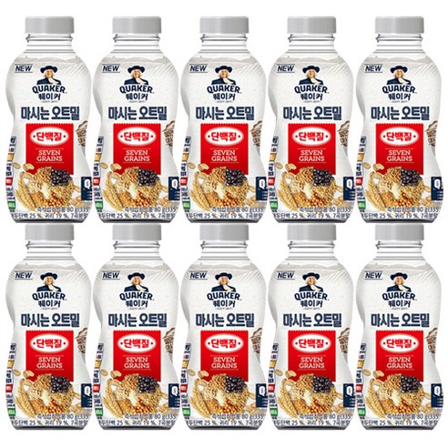 퀘이커 마시는 오트밀F 단백질2.0, 80g, 10개
