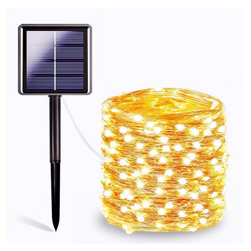 요정 빛 LED 태양광 가로등 태양열 정원등 조명 트리전구 알전구 칼라풀색 300LED 32m, Warm light, 32m 300LED