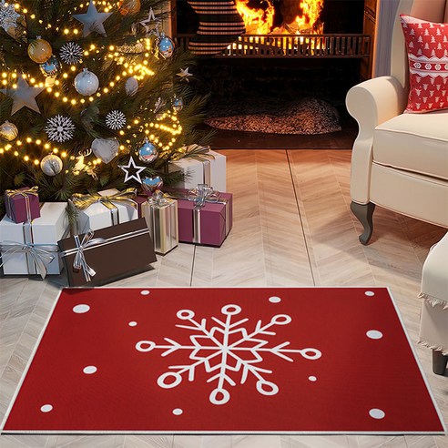 KORELAN 2022 입주문 바닥깔개 입구 가정용 크리스마스 장식 카펫 바닥깔개, 미니크리스마스 - 눈꽃