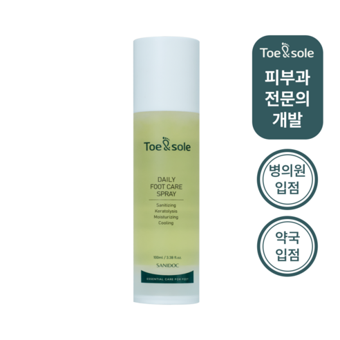 토앤솔 데일리 풋케어 스프레이 발냄새제거제 발각질제거제 티트리레몬그라스, 1개, 100ml, 1개입