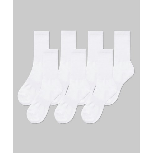 일상에 스며드는 편안함, 무신사 스탠다드 라이트웨이트 크루 삭스 화이트 7팩 무신사양말