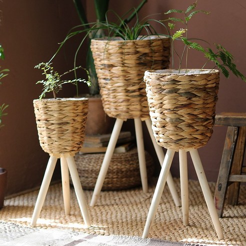 천연 라탄으로 만든 세련되고 실용적인 인테리어 화분커버