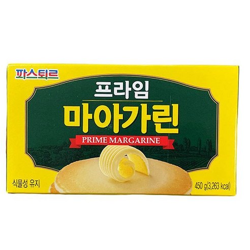 파스퇴르 식물성 프라임 마아가린 450g (트랜스지방 0g 아이스박스포장), 5개