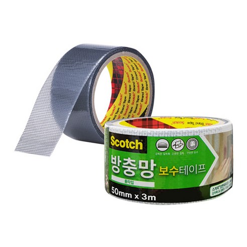 [코리아스퀘어] 3M 방충망보수테이프 롤타입 5cmx3M, 1개