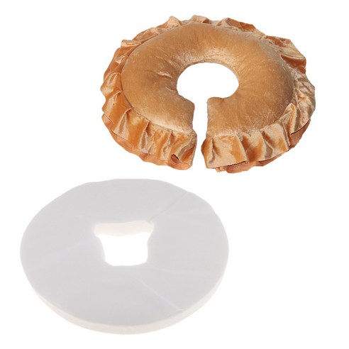마사지 테이블 침대 얼굴 요람 베개+일회용 쿠션커버, 설명, 핑크 화이트, 설명