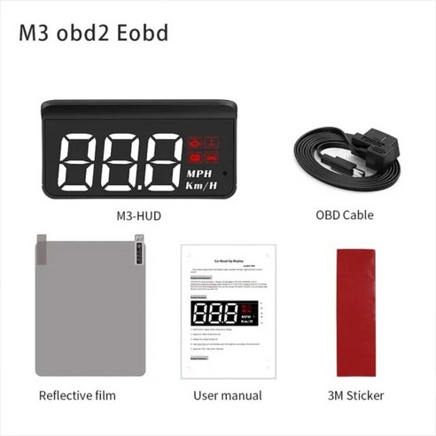 WYING M3 자동 OBD2 GPS 헤드 업 디스플레이 자동 전자 HUD 프로젝터 디스플레이 모든 자동차에 대한 디지털 자동차 속도계 액세서리, OBD2 EOBD 자동차용 M3