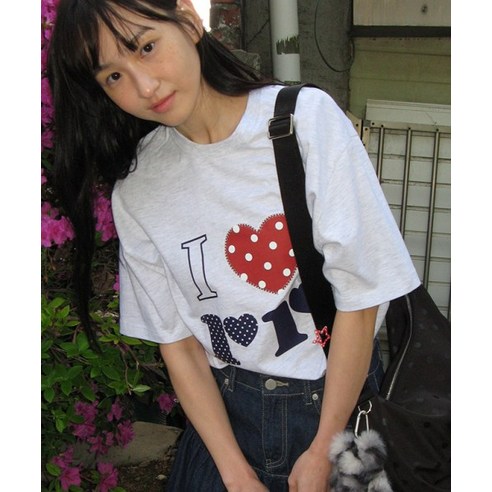 RONRON I LUV RR OVER FIT T SHIRT WHITE NAVYRR25T4289WN