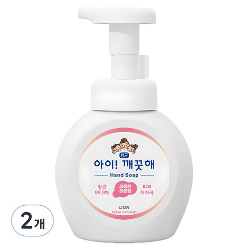 아이깨끗해 핸드워시 용기형 상큼한 레몬향, 250ml, 2개