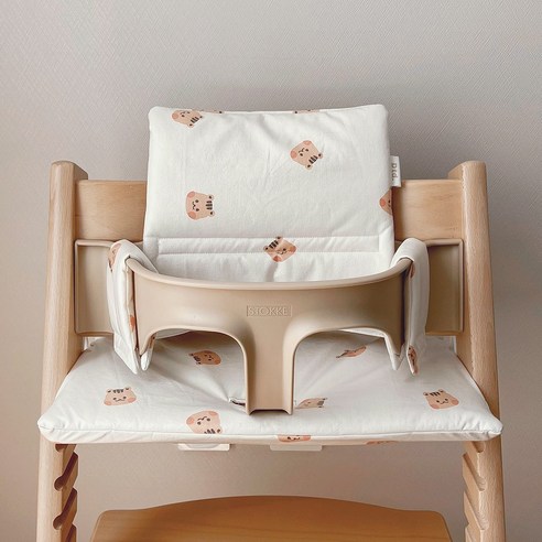 돗투돗 방수 쿠션 세트 이유식 아기 식탁 의자 커버 스토케 트립트랩, 2. 100수 커버세트, 해피돗꼼