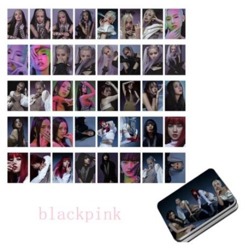 블랙핑크 엘범 포스터 지수 제니 로제 리사 포토카드 40장+틴케이스 10종 세트 모음, 단체B