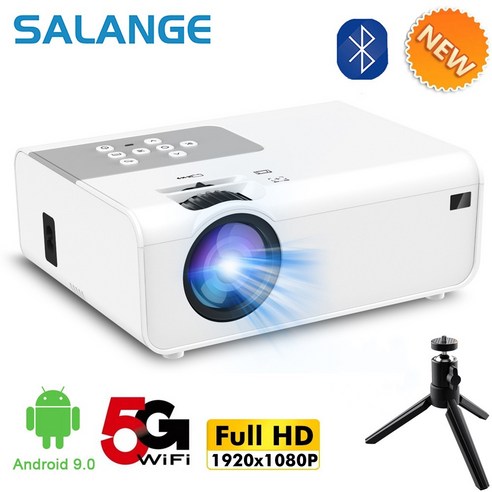 스마트 미니 프로젝터 Salange P92 안드로이드 프로젝터 1080P 디지털 프로젝터 Wifi 미니 블루투스 4D/4P 키스톤 지원 홈 게임 오피스를 위한 4K 3D 줌, Android Version 2 Salange P92 안드로이드 프로젝터 1080P 디지털 프로젝터 Wifi 미니 블루투스 4D/4P 키스톤 지원 홈 게임 오피스를 위한 4K 3D 줌, Android Version
