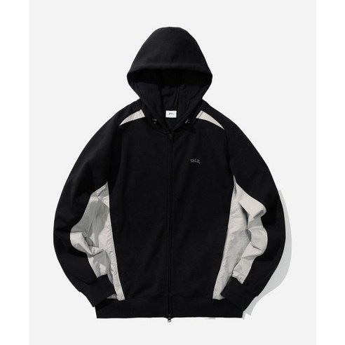 예일 후드 집업 ONEMILE WEAR FABRIC MIXED HOODED ZIP UP BLACK