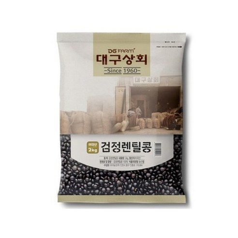 대구상회 검정렌틸콩, 2kg, 3개