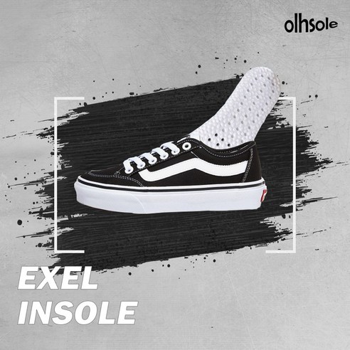 발의 피로감과 충격을 효과적으로 줄여주는 고탄력 쿠션과 메모리폼 소재의 olhsole 기능성 반스 깔창