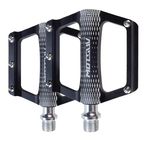 WJSHOP MTB 도로 자전거 페달 접이식 자전거 베어링 플랫 플랫폼 페달, {"사이즈":"7.8x7.1cm"}, {"수건소재":"알루미늄 합금"}, 블랙
