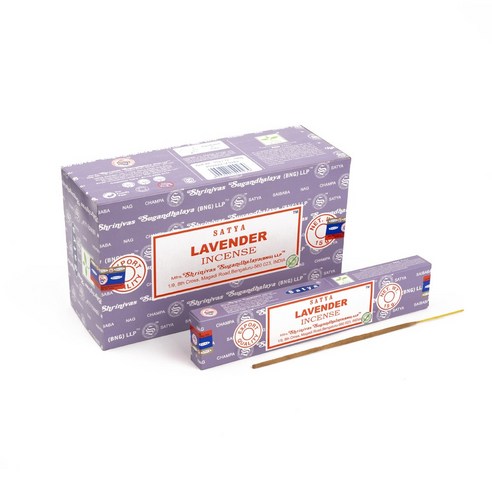 사티아 나그참파 인센스 스틱 15g x 12팩 세트 180g, 라벤더
