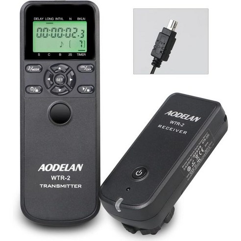 Aodelan Wireless Remote Shutter Compatible for Nikon-Wired Timer Control Nikon Z5 Z7-II Z6 Z6-II D, N10 for Nikon 하이엔드/컴팩트